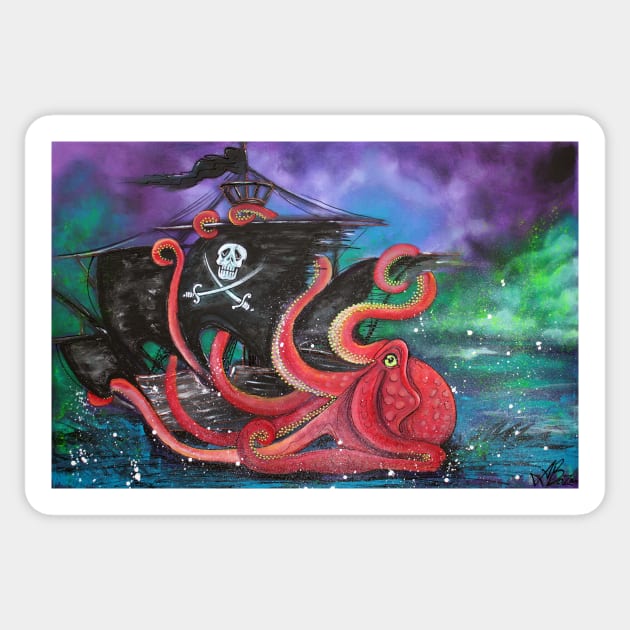 A Pirates Tale - Attack Of The Mutant Octopus Sticker by barbosaart